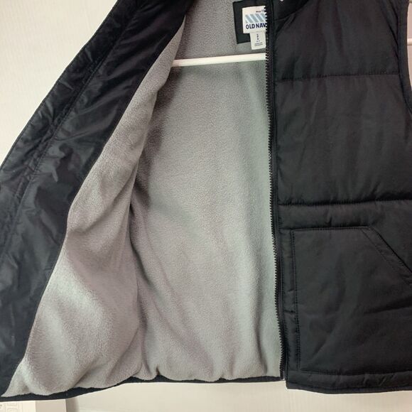 Old Navy Kids Unisex Black Puffer Vest Fleece Lining Size 6-7 - Picture 4 of 8